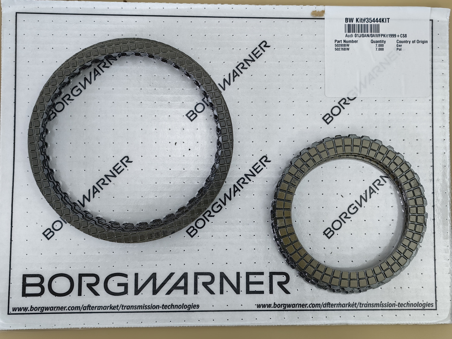КОМПЛЕКТ ФРИКЦИОННЫХ ДИСКОВ 35444KIT BORG WARNER 1