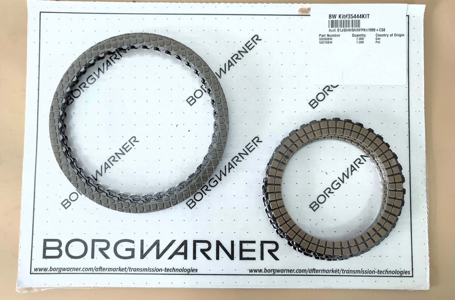 КОМПЛЕКТ ФРИКЦИОННЫХ ДИСКОВ 35444KIT BORG WARNER 0