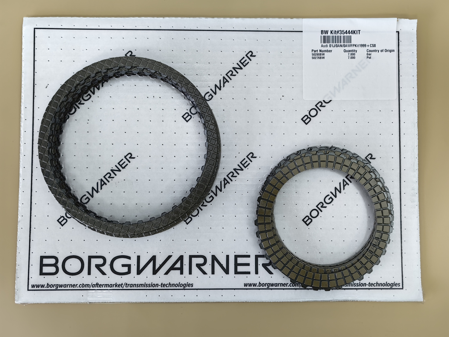 КОМПЛЕКТ ФРИКЦИОННЫХ ДИСКОВ 35444KIT BORG WARNER 2